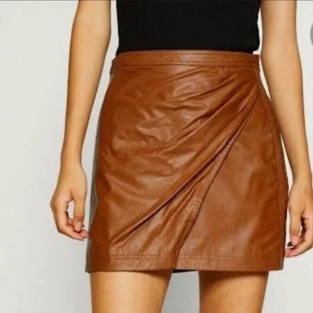 Free People Fake Out Faux Leather Mini Skirt